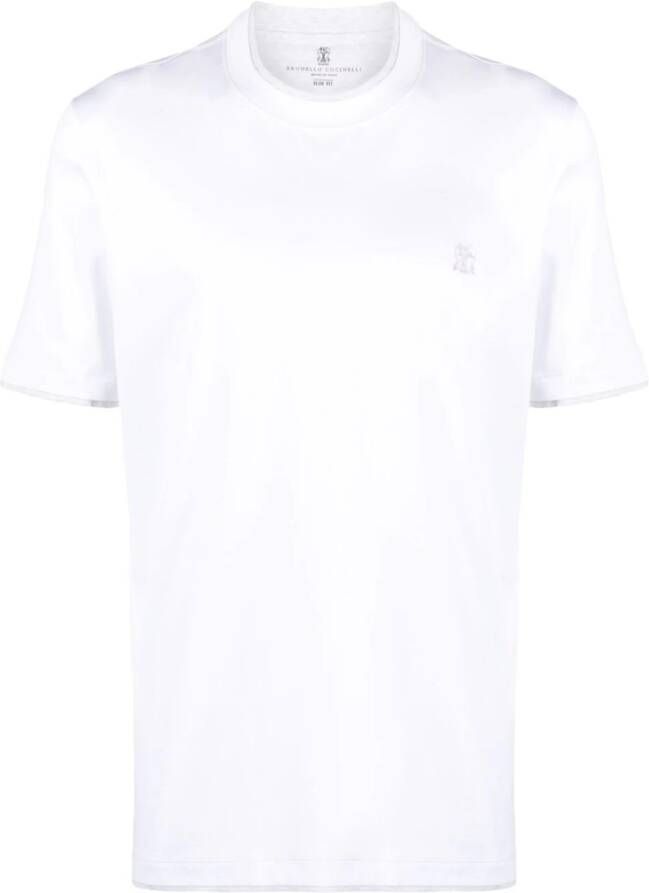 Brunello Cucinelli T-shirt met geborduurd logo Wit