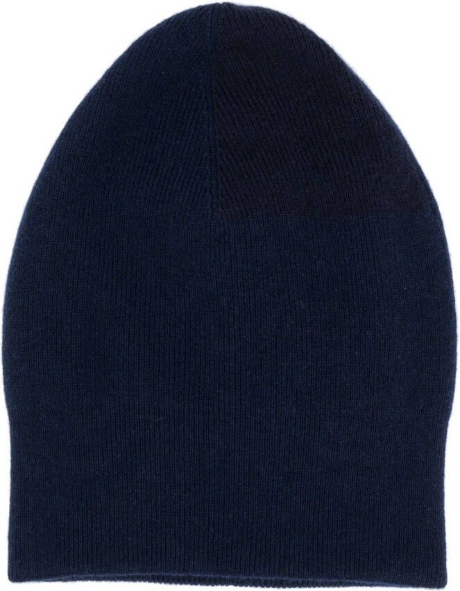 Brunello Cucinelli Fijngebreide muts Blauw
