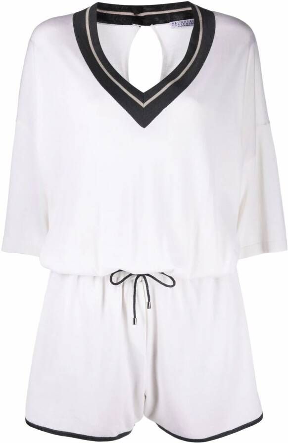 Brunello Cucinelli Fijngebreide top Wit