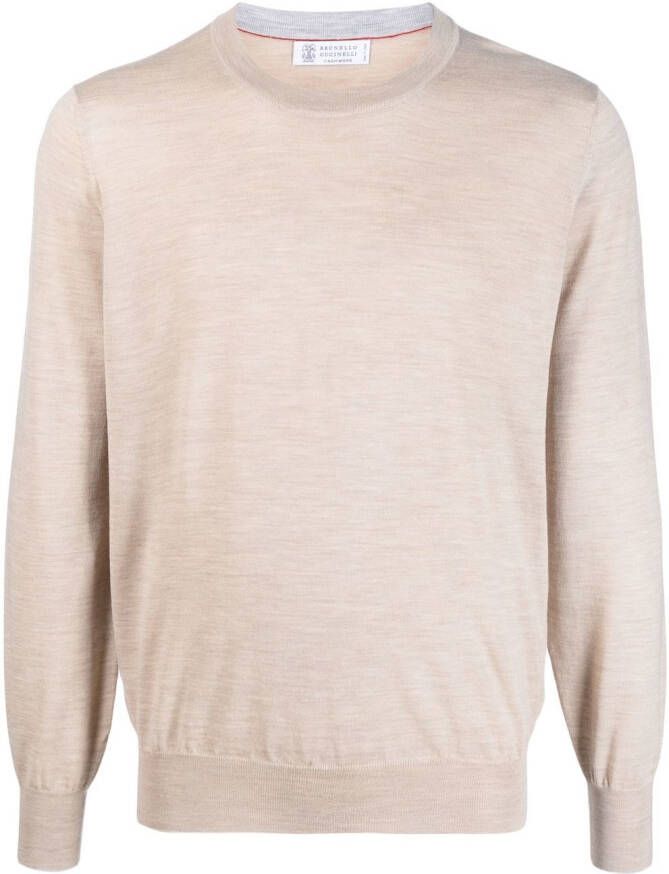 Brunello Cucinelli Fijngebreide trui Beige