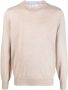 Brunello Cucinelli Fijngebreide trui Beige - Thumbnail 1