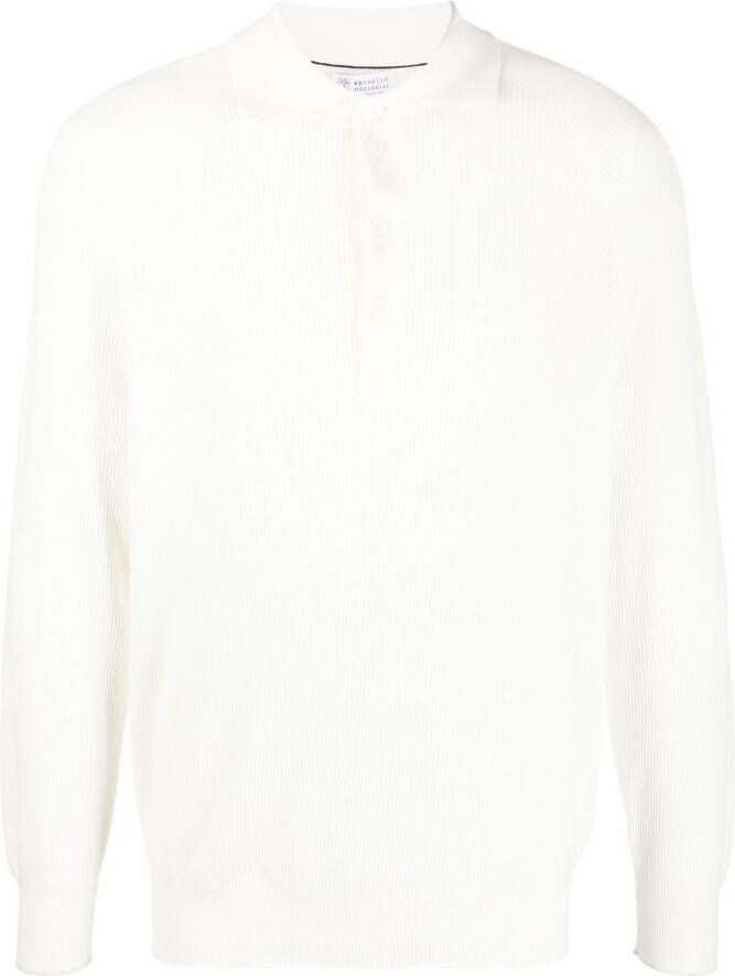 Brunello Cucinelli Gebreide polotrui Wit