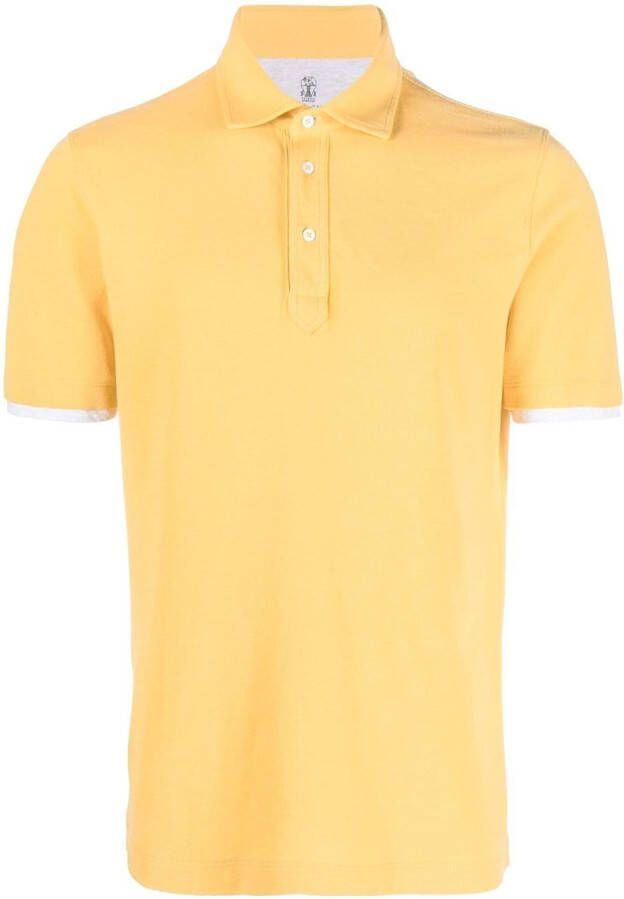Brunello Cucinelli Gelaagd poloshirt Geel