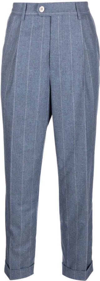 Brunello Cucinelli Geplooide pantalon Blauw