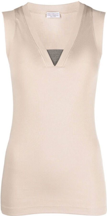Brunello Cucinelli Geribbelde tanktop Beige