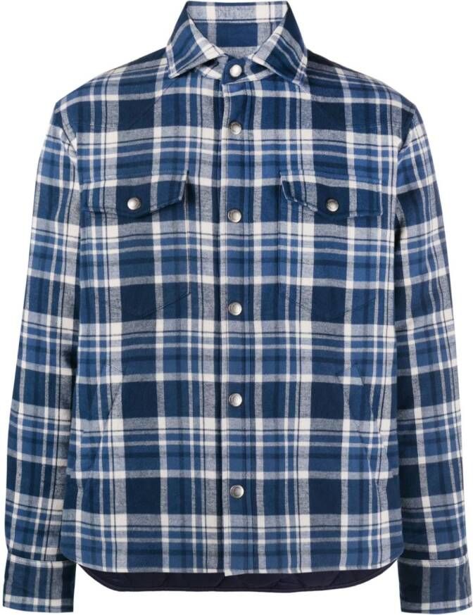 Brunello Cucinelli Geruit jack Blauw