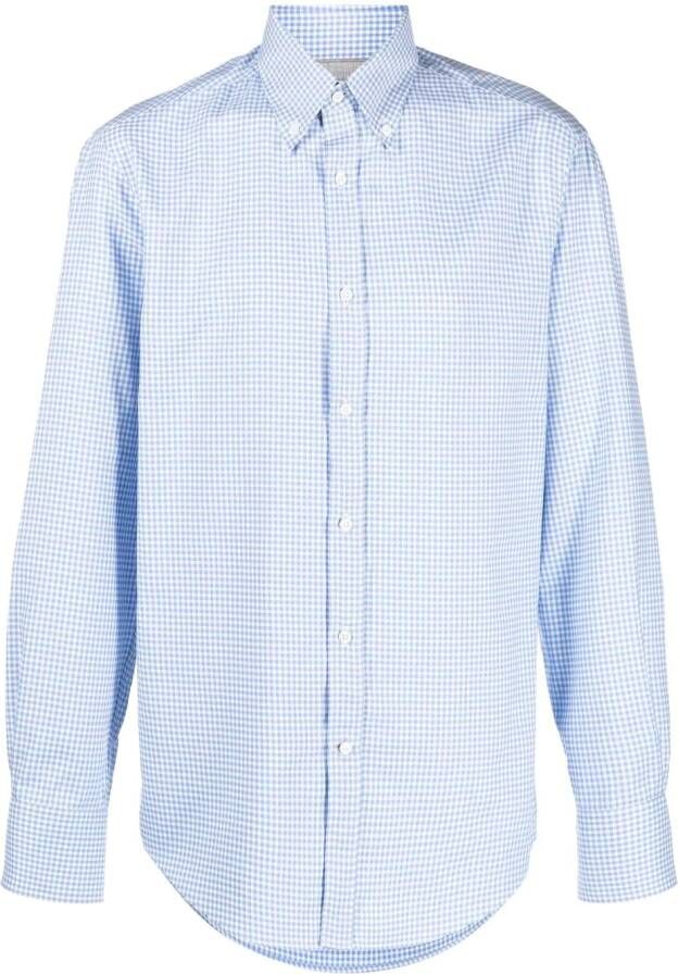 Brunello Cucinelli Geruit overhemd Wit