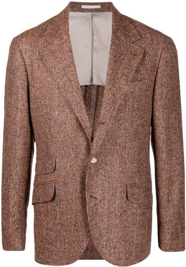 Brunello Cucinelli Geruite blazer Oranje