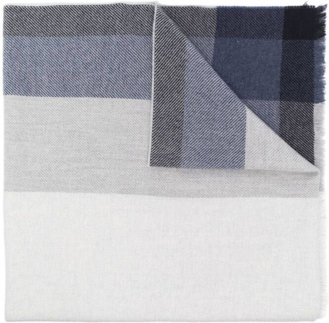 Brunello Cucinelli Geruite sjaal Blauw
