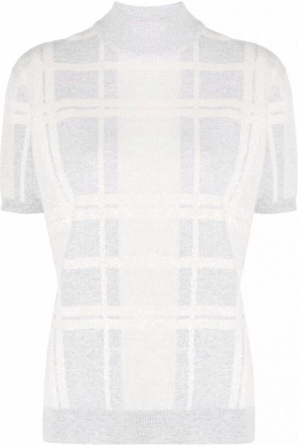 Brunello Cucinelli Geruite top Grijs