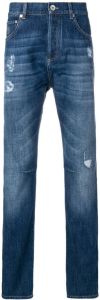 Brunello Cucinelli gescheurde straight jeans Blauw