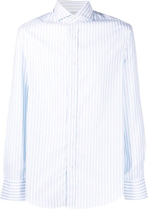 Brunello Cucinelli Gestreept overhemd Blauw