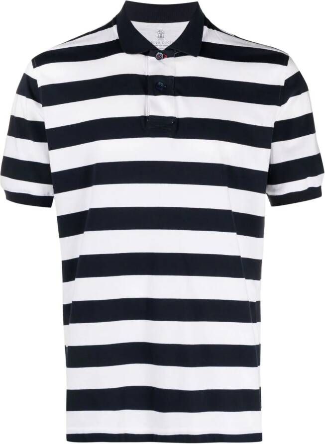 Brunello Cucinelli Gestreept poloshirt Blauw