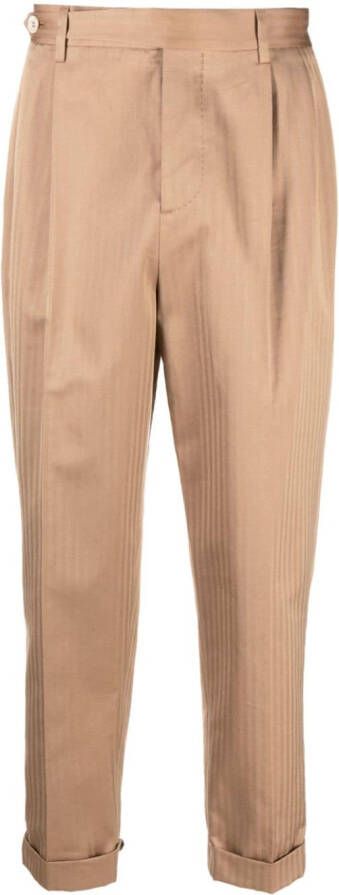 Brunello Cucinelli Gestreepte pantalon Bruin