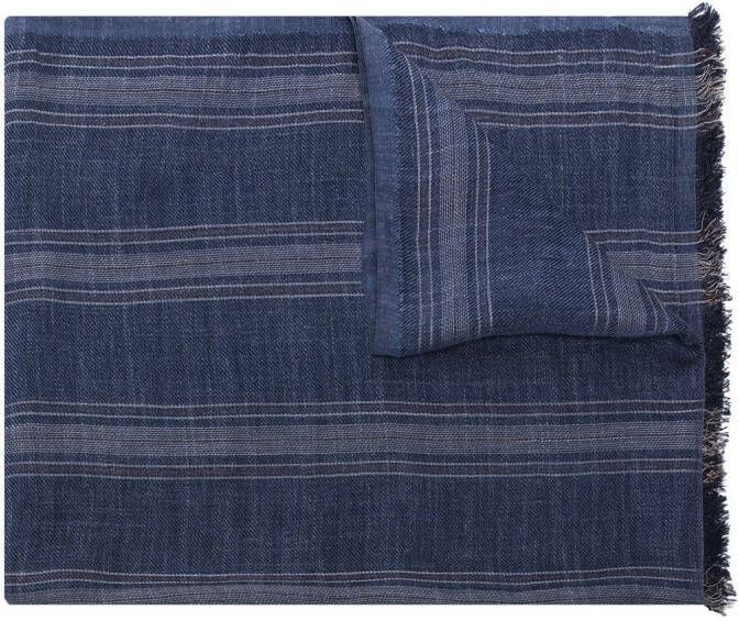 Brunello Cucinelli Gestreepte sjaal Blauw