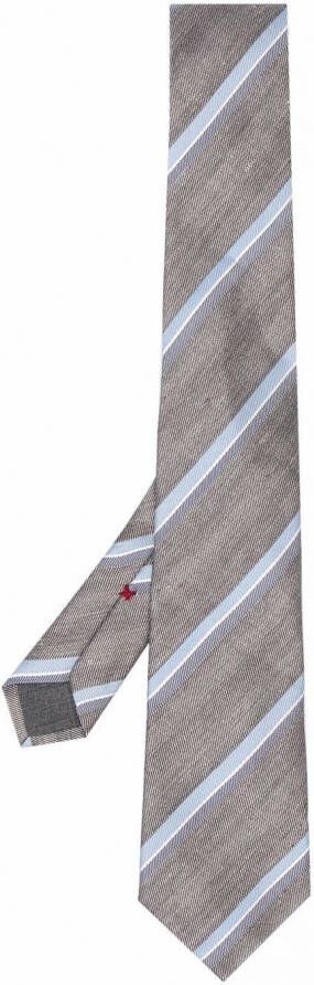 Brunello Cucinelli Gestreepte stropdas Grijs