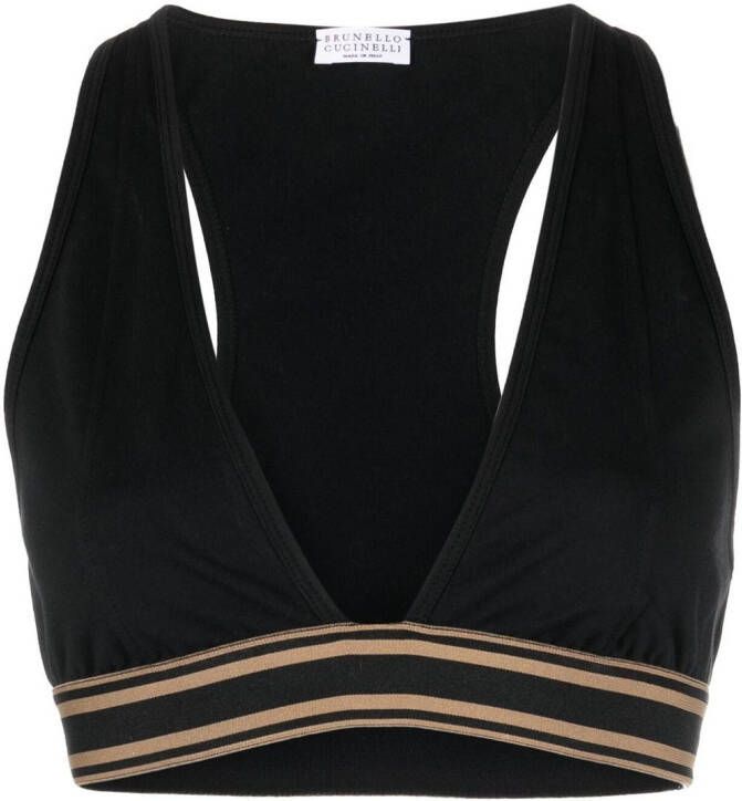 Brunello Cucinelli Gestreepte top Zwart