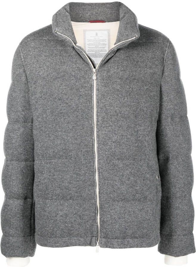 Brunello Cucinelli Gewatteerd jack Grijs