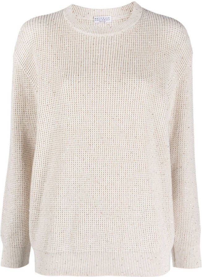 Brunello Cucinelli Grofgebreide trui Beige
