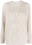 Brunello Cucinelli Grofgebreide trui Beige - Thumbnail 1