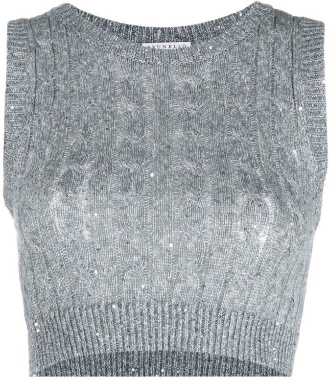 Brunello Cucinelli Hemd met pailletten Grijs