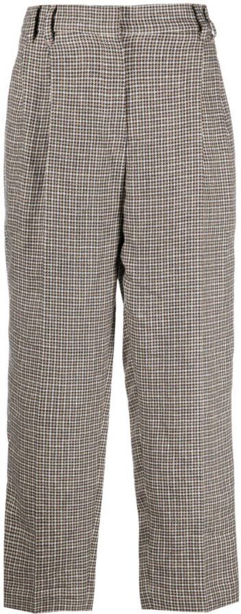 Brunello Cucinelli Broek met visgraatpatroon Beige