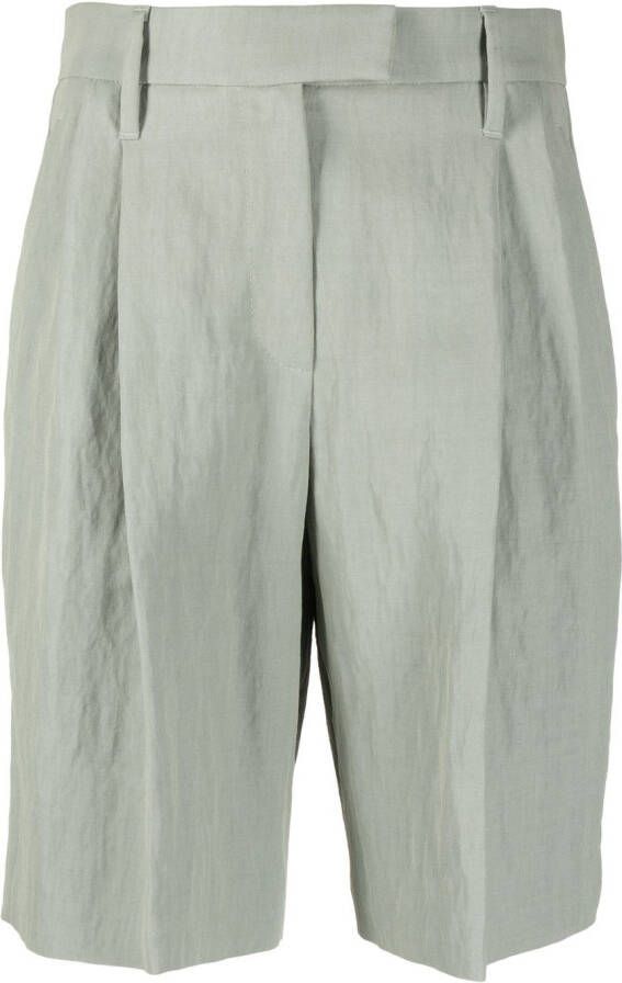 Brunello Cucinelli High waist shorts Groen