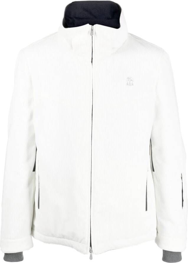 Brunello Cucinelli Ribfluwelen jack Wit