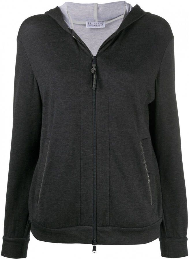 Brunello Cucinelli Hoodie met rits Zwart