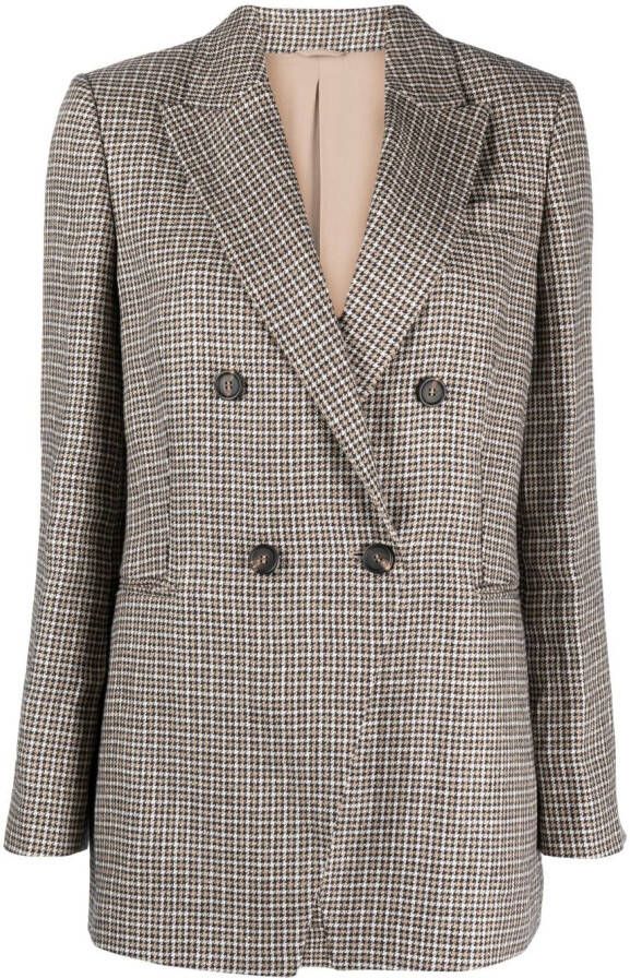 Brunello Cucinelli Blazer met dubbele rij knopen Beige