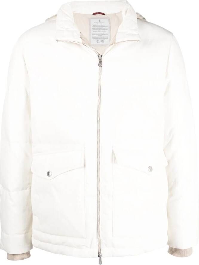 Brunello Cucinelli Jack met capuchon Wit