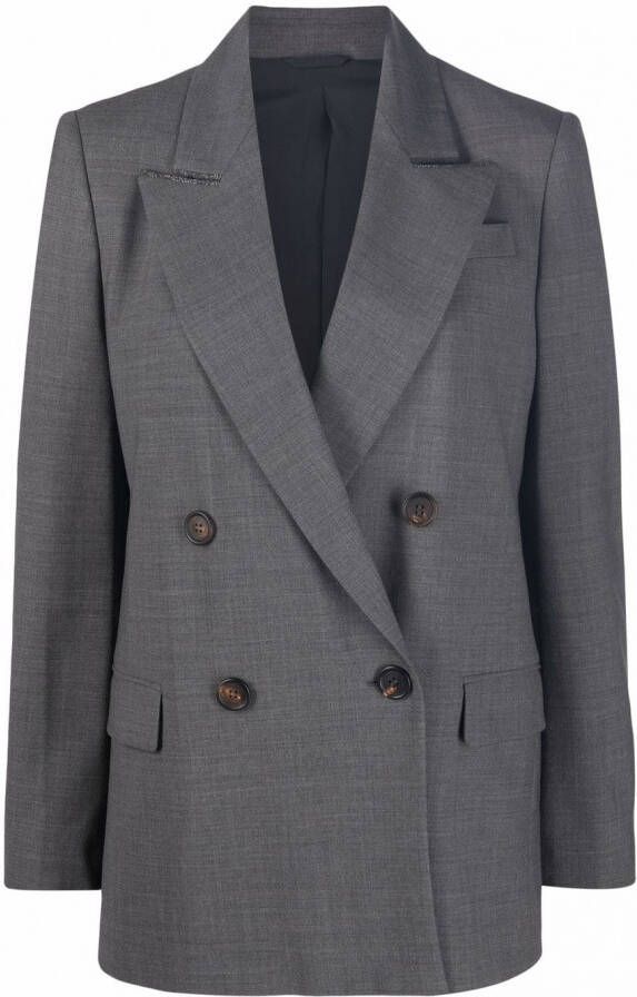 Brunello Cucinelli Jack met dubbele rij knopen Grijs