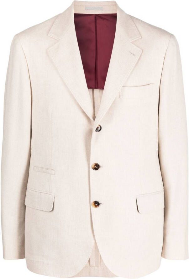 Brunello Cucinelli Jack met enkele rij knopen Beige