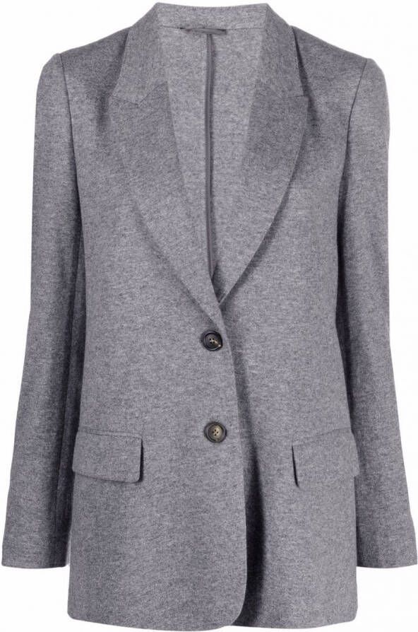 Brunello Cucinelli Jack met enkele rij knopen Grijs