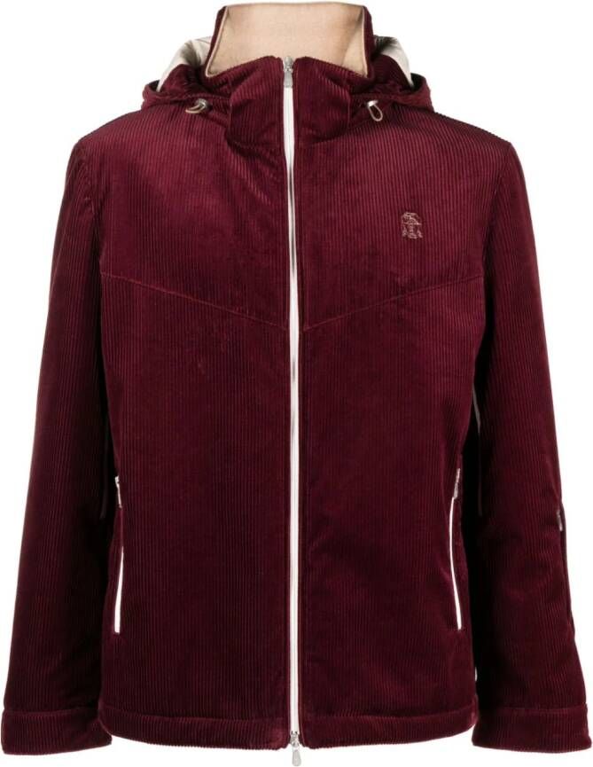 Brunello Cucinelli Jack met geborduurd logo Rood
