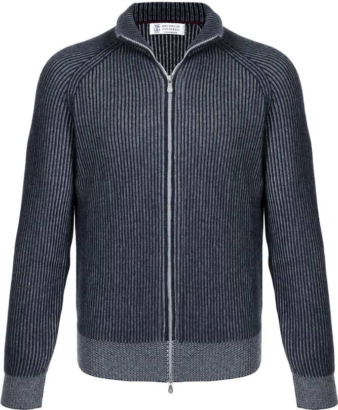 Brunello Cucinelli Jack met rits Blauw