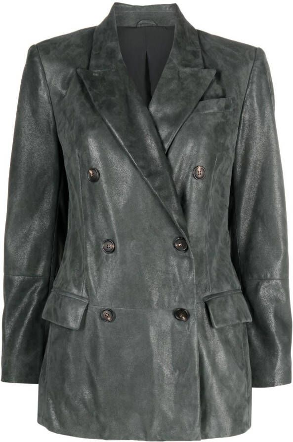 Brunello Cucinelli Jack van imitatieleer Groen