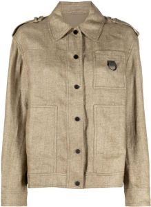 Brunello Cucinelli linen-blend shirt jacket BEIGE