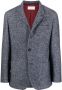 Brunello Cucinelli Jas met chevron streep Blauw - Thumbnail 1