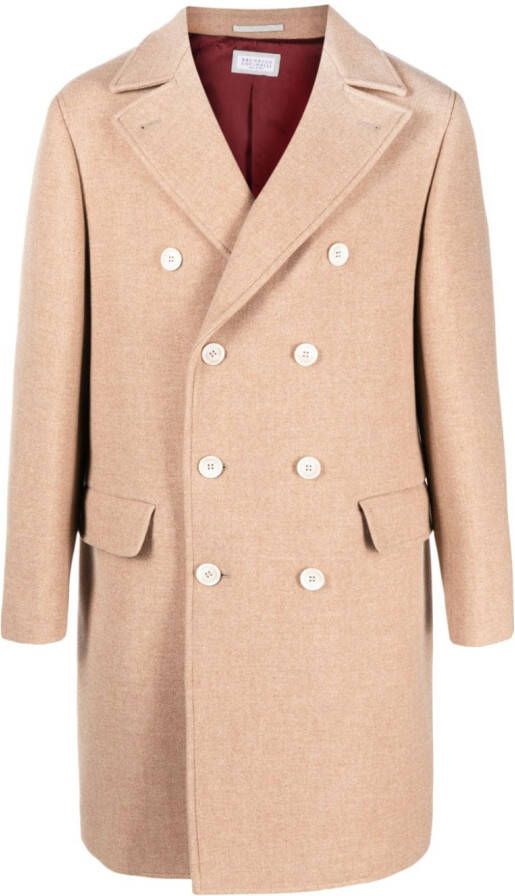 Brunello Cucinelli Jas met dubbele rij knopen Beige