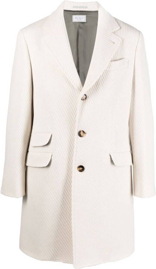 Brunello Cucinelli Jas met enkele rij knopen Beige
