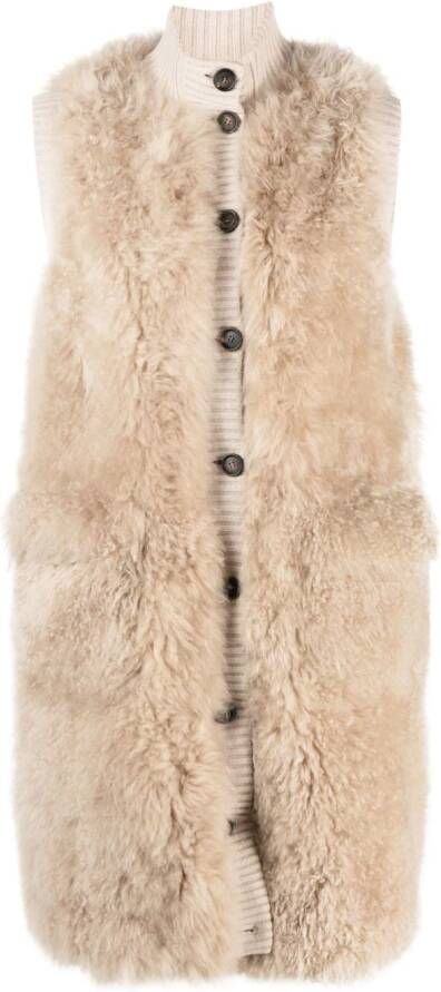 Brunello Cucinelli Jas met enkele rij kopen Beige