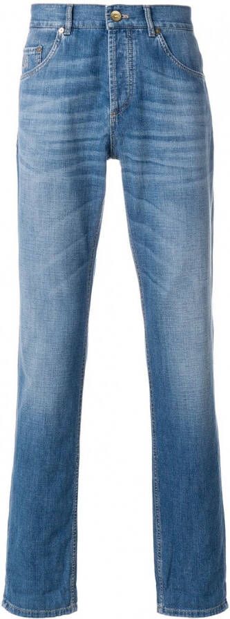 Brunello Cucinelli jeans met rechte pijpen Blauw