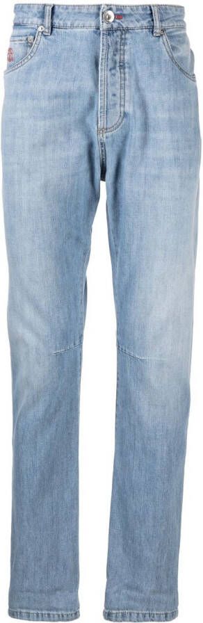 Brunello Cucinelli Jeans met toelopende pijpen Blauw