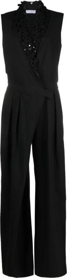 Brunello Cucinelli Jumpsuit verfraaid met pailletten Zwart