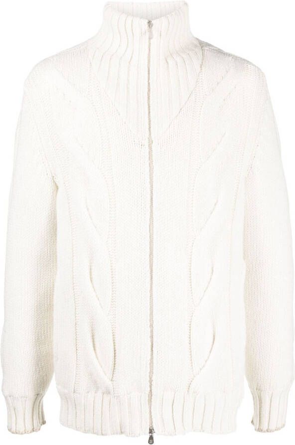Brunello Cucinelli Kabelgebreid vest Wit