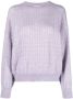 Brunello Cucinelli Kabelgebreide trui Paars - Thumbnail 1