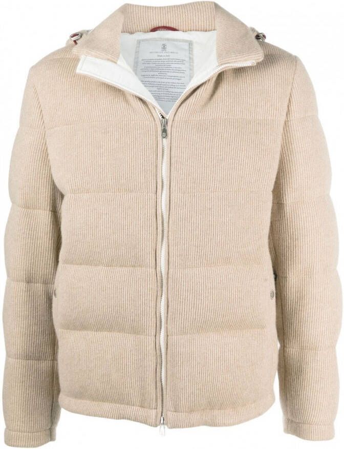 Brunello Cucinelli Kasjmier donsjack Beige