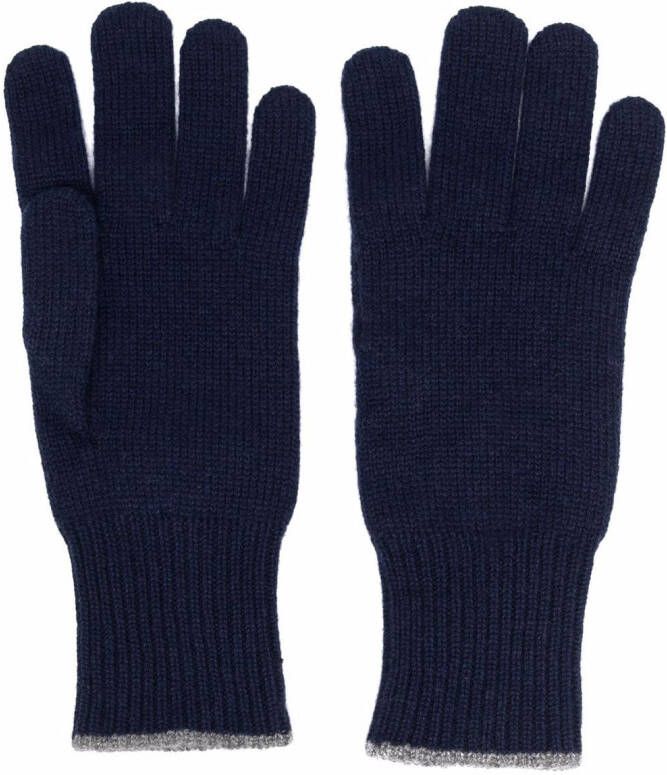 Brunello Cucinelli Kasjmier handschoenen Blauw
