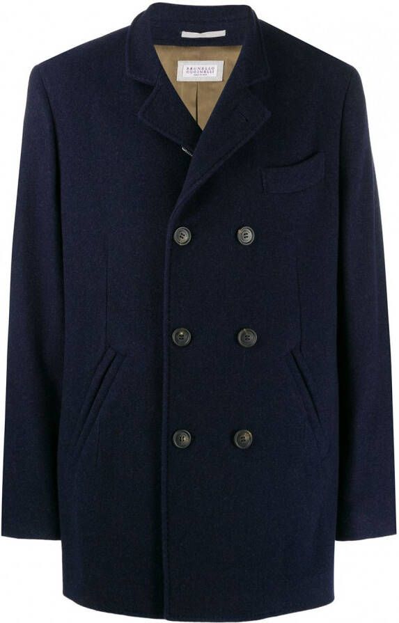 Brunello Cucinelli Kasjmier jas Blauw
